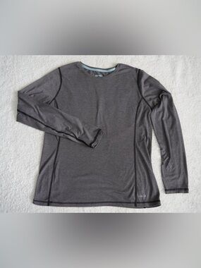 Orvis Charcoal long sleeve Tee with Teal Print Size Medium Active